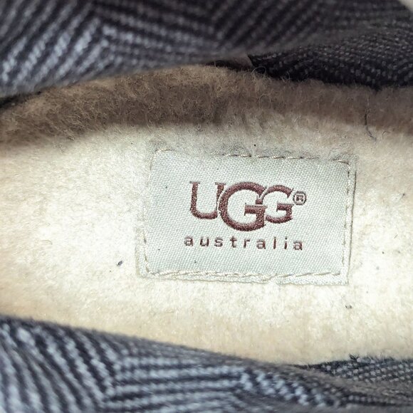 UGG Women Zea Ash Black Distress Leather Waterproof Wedge Boots size 10 - Picture 7 of 11